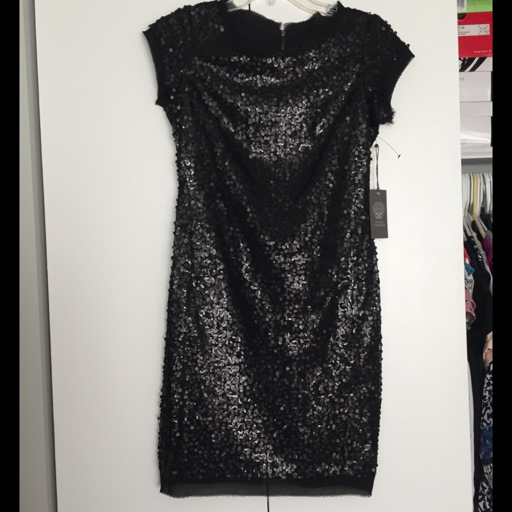 Vince Camuto Cap-sleeve Sequin LBD